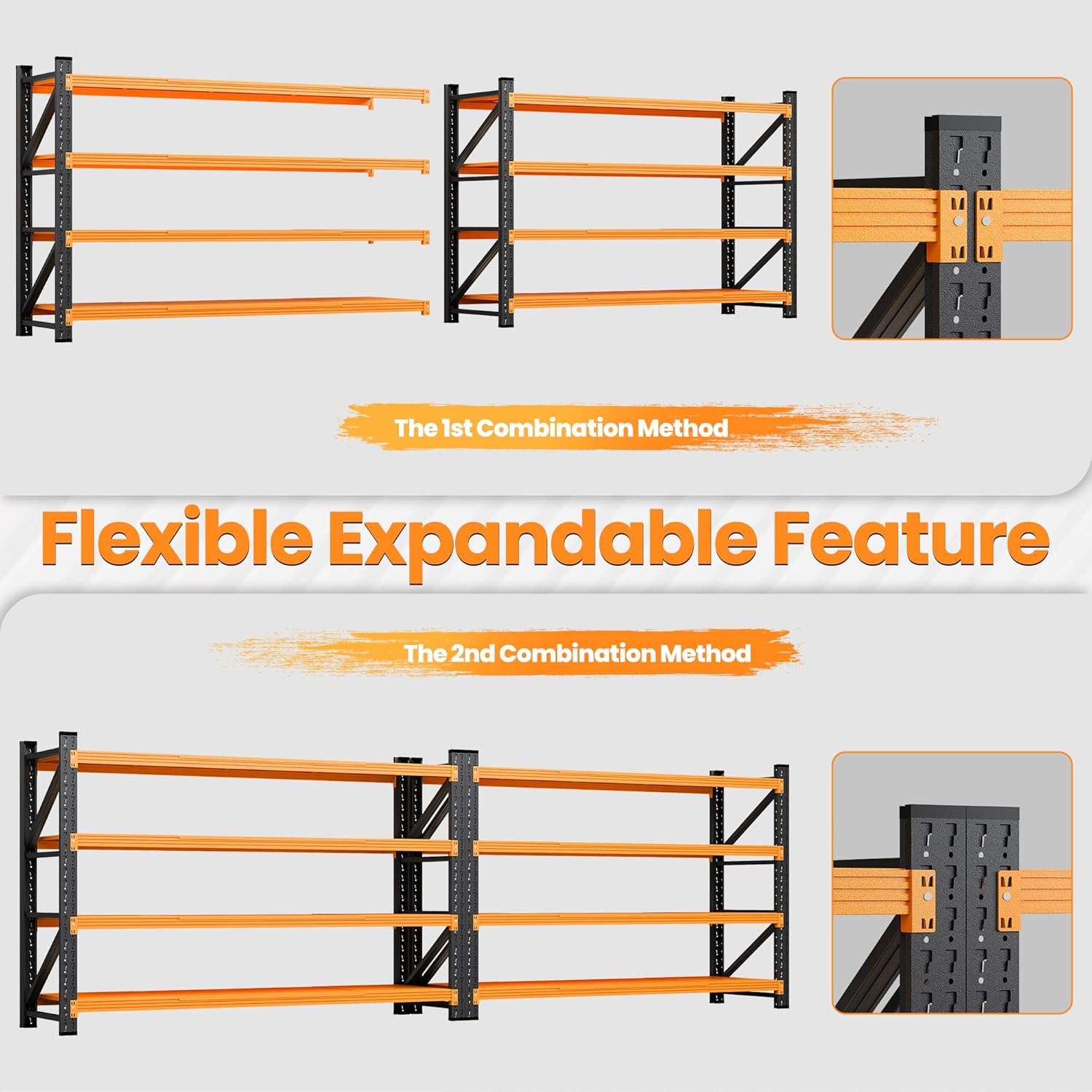 48" W Garage Storage Shelves Heavy Duty, 3000LBS Metal Shelving Units, 4 Tier Tall Metal Shelving, 24" Deep Steel Shelf Rack , Adjustable Utility Standing Shelf for Warehouse/Shop 48"W x 24"D x 70"H