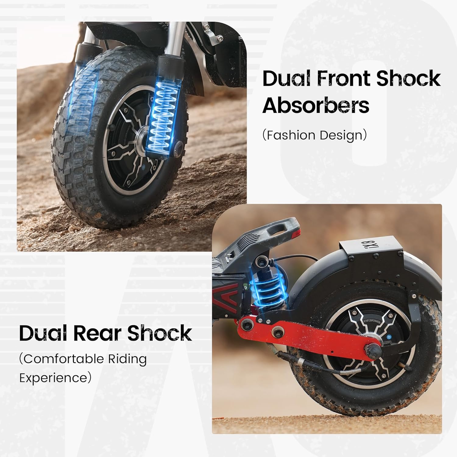 iScooter Electric Scooter, 28/38 MPH Top Speed E Scooter & 40/43/50 Miles Long Range, 10/11/12" Offroad Pneumatic Tire Scooter for Adults with Turn Signals, Double Braking Systems, APP and Storage Bag