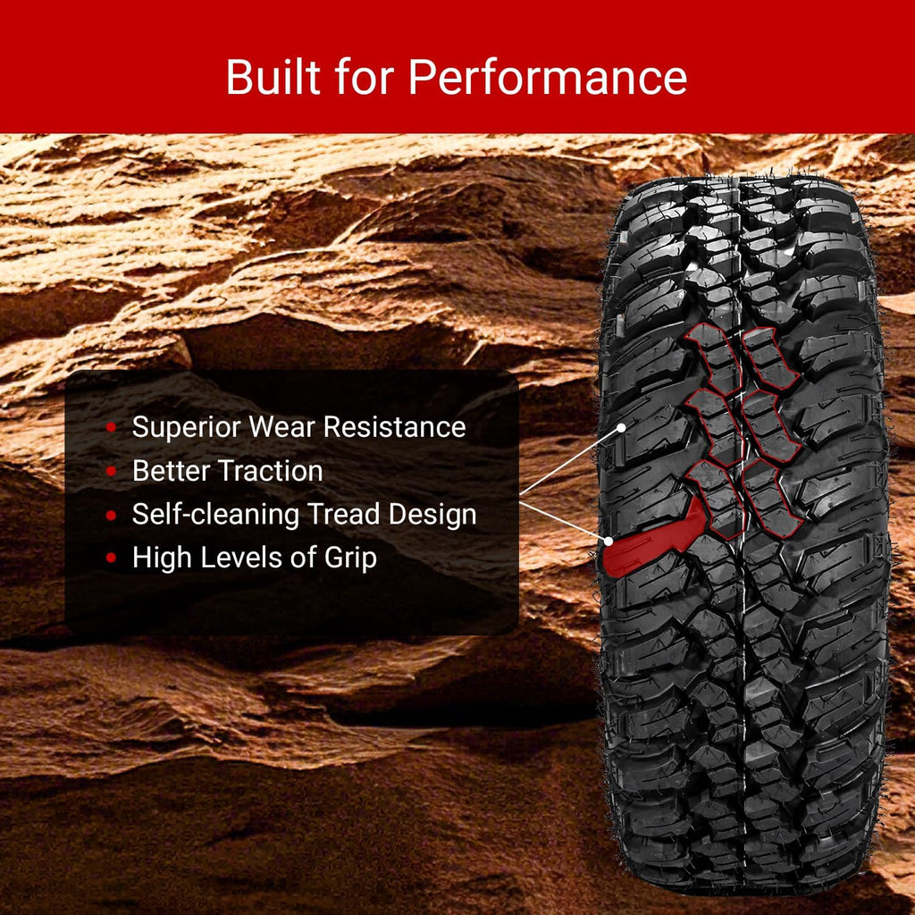 Set of 4 FORERUNNER 30X10R14 ATV Tires, 8PR Tubeless UTV Tires, All-terrain Tires
