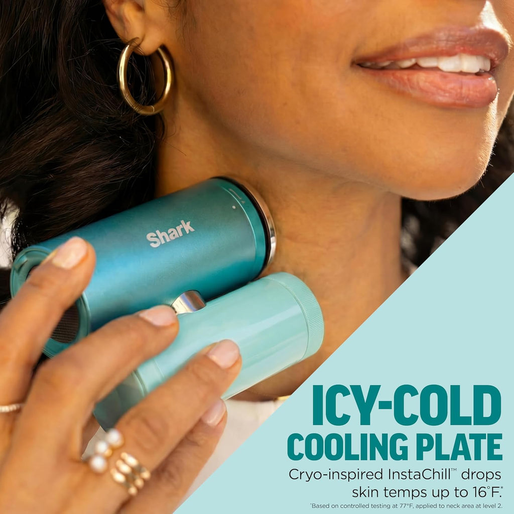 Shark ChillPill – The Only 3-in-1 Personal Cooling System with Fan, InstaChill Cooling Plate & Dry-Touch Mist – Portable, Handheld, Drops Skin Temp Up to 16°F, 10 Speeds, Carbon, FA022