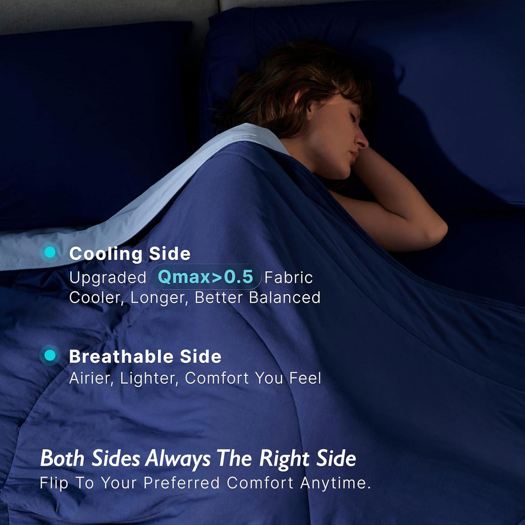 Breescape Cooling King Comforter - BlendTek Q-Max>0.5 Tech, Breathable Blanket for Hot Sleepers & Night Sweats Relief, Reversible Quilt, Premium Lightweight Summer Bedding, 106x90 Inches