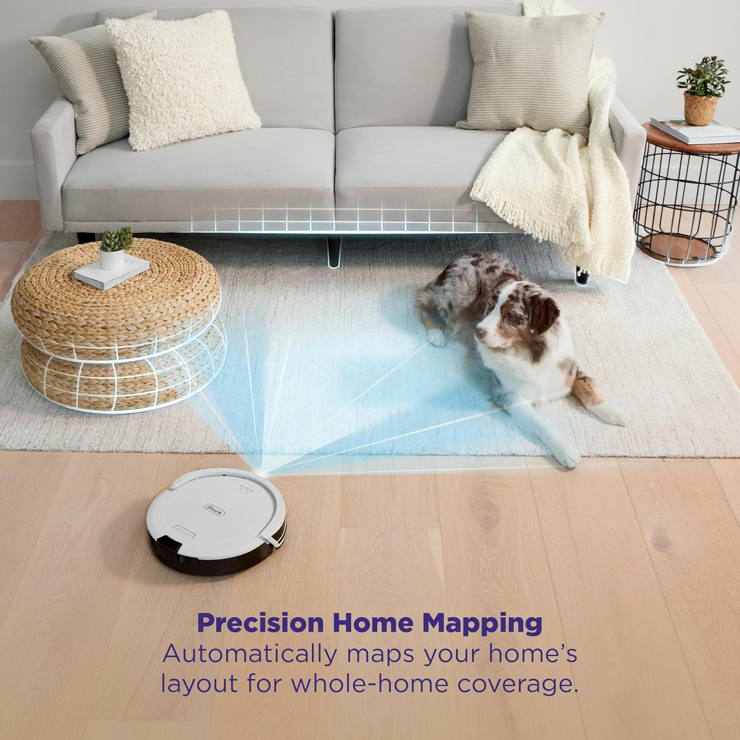Shark Navigator | Robot Vacuum Cleaner with Powerful Suction for Pet Hair, Rugs, Carpets & Hard Floors | Bagless Self-Empty Base | 30-Day Capacity | SmartPath LiDAR Navigation | White | AV2110S