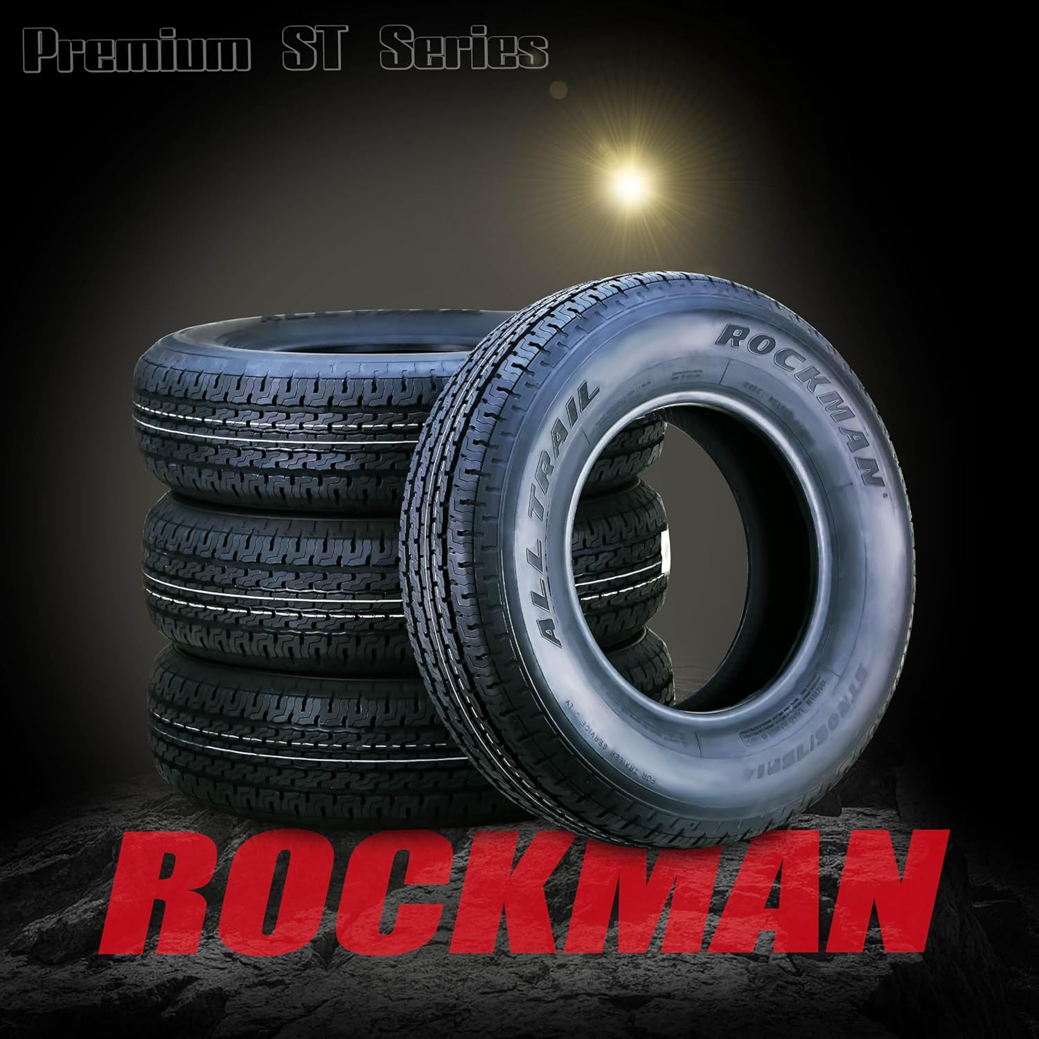 ROCKMAN Trailer Tire ST225/75R15 10-Ply Load Range E 117M Steel Belted Radial 11168, Set2