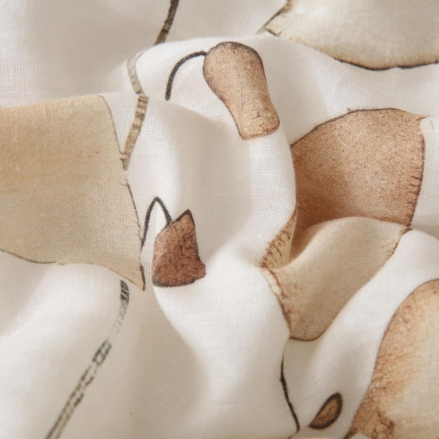 Merryword Linen Leaves Comforter Set Queen Size 3 Pieces Natural French Flax Linen Bedding Soft Breathable Moisture Wicking Comfy