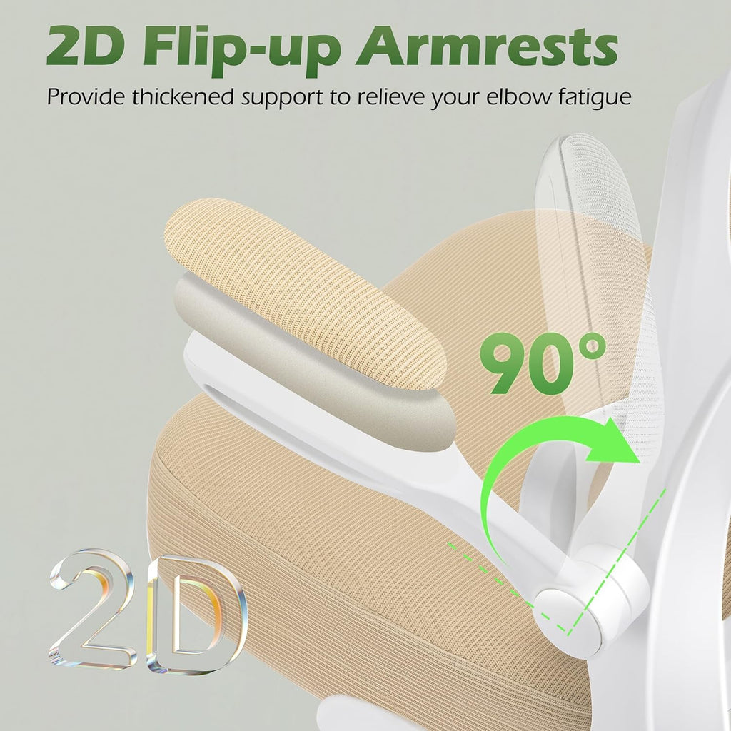 AreShark Office Chair Ergonomic Desk Chairs with Adjustable Lumbar Support& Headrest Hanger, High Back Breathable Mesh Chair with Wheels, Rolling Swivel Comfy Task Computer Chair for Home Work Gaming