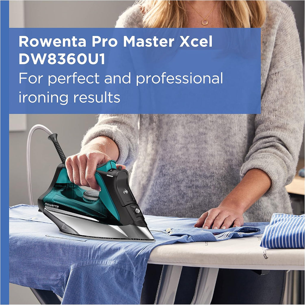 Rowenta Pro Master Stainless Steel Soleplate Steam Iron for Clothes, Anti-Drip Protection, 210 g/min, 400 Microsteam Holes, 1775 Watts Iron Steamer for Clothes, Powerful Steam DW8360