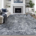 9x12 Area Rugs for Living Room Rug Washable: Abstract Large Rug for Dining Room Bedroom Carpet Non Slip 9 by 12 Indoor Modern Nursery Home Office Black