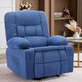 Rocker Recliner Chair with Massage and Heat, Nursery Rocking Chairs for Living Room, Ergonomic Comfy Relining Chair with Cup Holders, USB Charge Port, Side Pockets, Recliner Sofa, Blue
